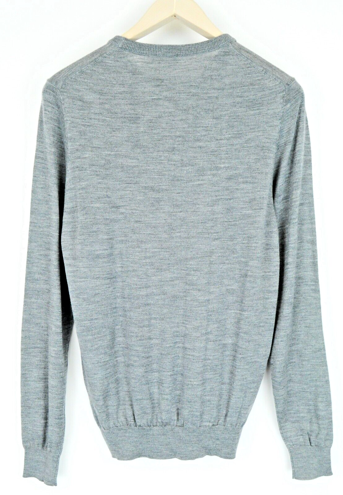 SUITSUPPLY Mens Sweatshirt S Grey Merino Wool Round Neck Pullover Dress