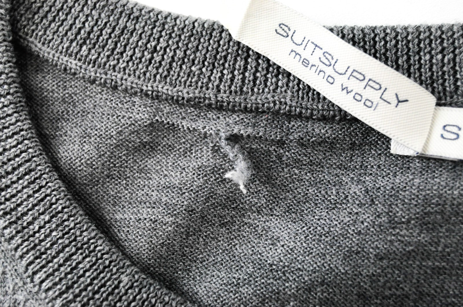 SUITSUPPLY Mens Sweatshirt S Grey Merino Wool Round Neck Pullover Dress