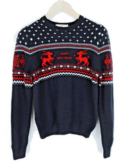 SUITSUPPLY SUISTUDIO Womens Sweatshirt M Navy Wool Blend Holiday Sweater Warm