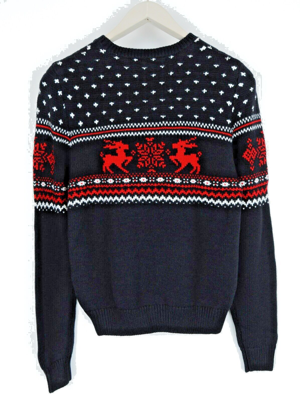 SUITSUPPLY SUISTUDIO Womens Sweatshirt M Navy Wool Blend Holiday Sweater Warm