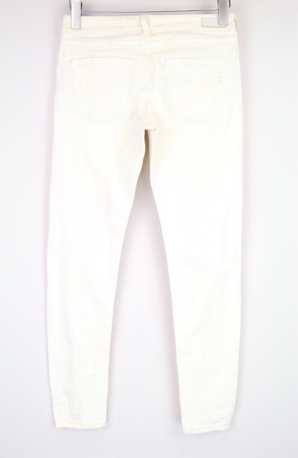 MAISON SCOTCH Womens Jeans W28/L30 Skinny White Distressed Zip Parisienne