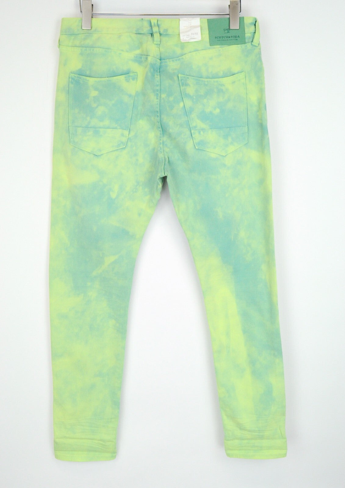 SCOTCH & SODA Mens Jeans W31/L32 Super Slim  Green High-Rise Garment-Dyed