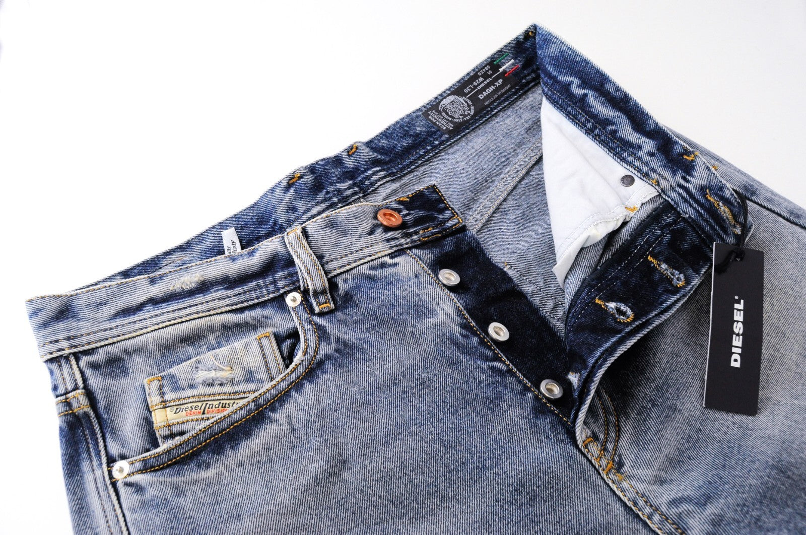 DIESEL Mens Jeans W29/L30 Distressed Blue Regular Straight  Dagh-XP 084ZS