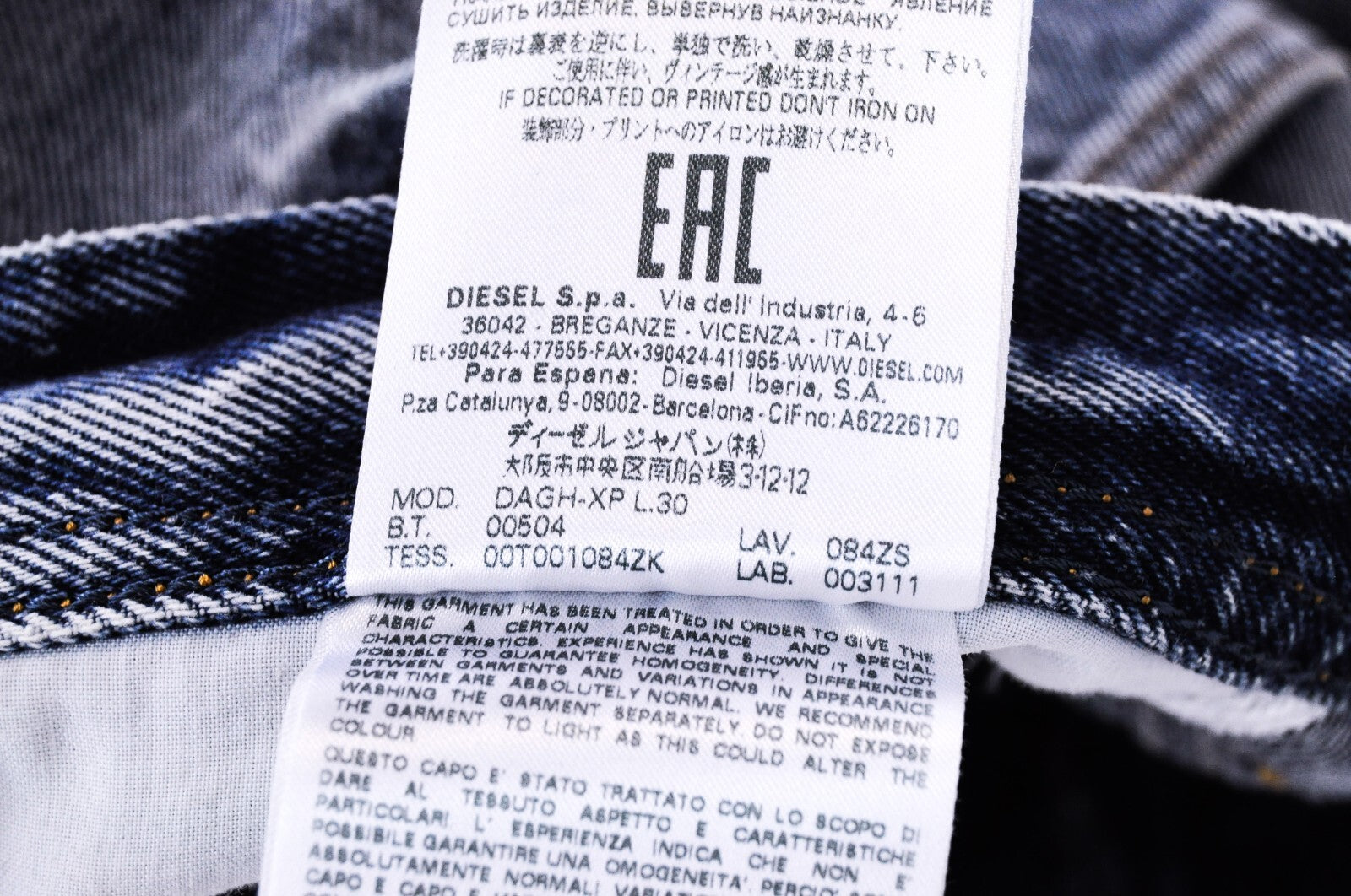 DIESEL Mens Jeans W29/L30 Distressed Blue Regular Straight  Dagh-XP 084ZS