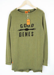 GOOD GENES Mens Jumper XL Olive Green Rib-Knit Crew Neck  Sweater Casual