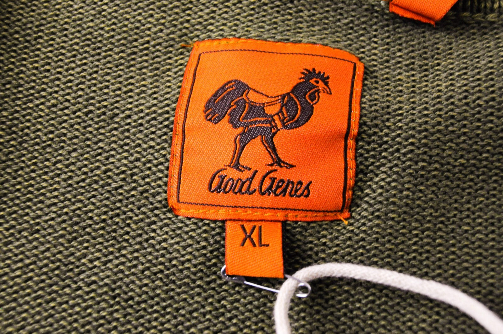 GOOD GENES Mens Jumper XL Olive Green Rib-Knit Crew Neck  Sweater Casual