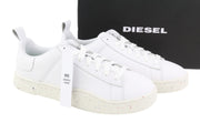 DIESEL S-Clever Low Lace Men's Sneakers EU44.5 White Leather Almond Toe RRP€140