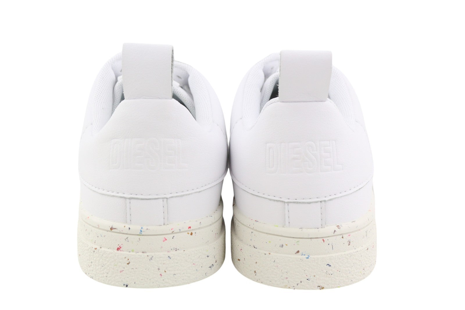 DIESEL S-Clever Low Lace Men's Sneakers EU44.5 White Leather Almond Toe RRP€140