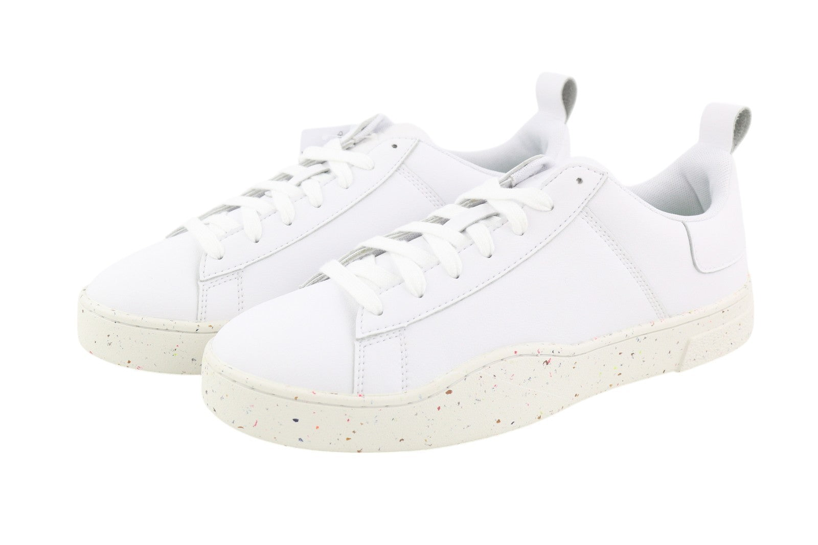 DIESEL S-Clever Low Lace Men Sneakers EU44.5 White Leather Almond Toe RRP€140