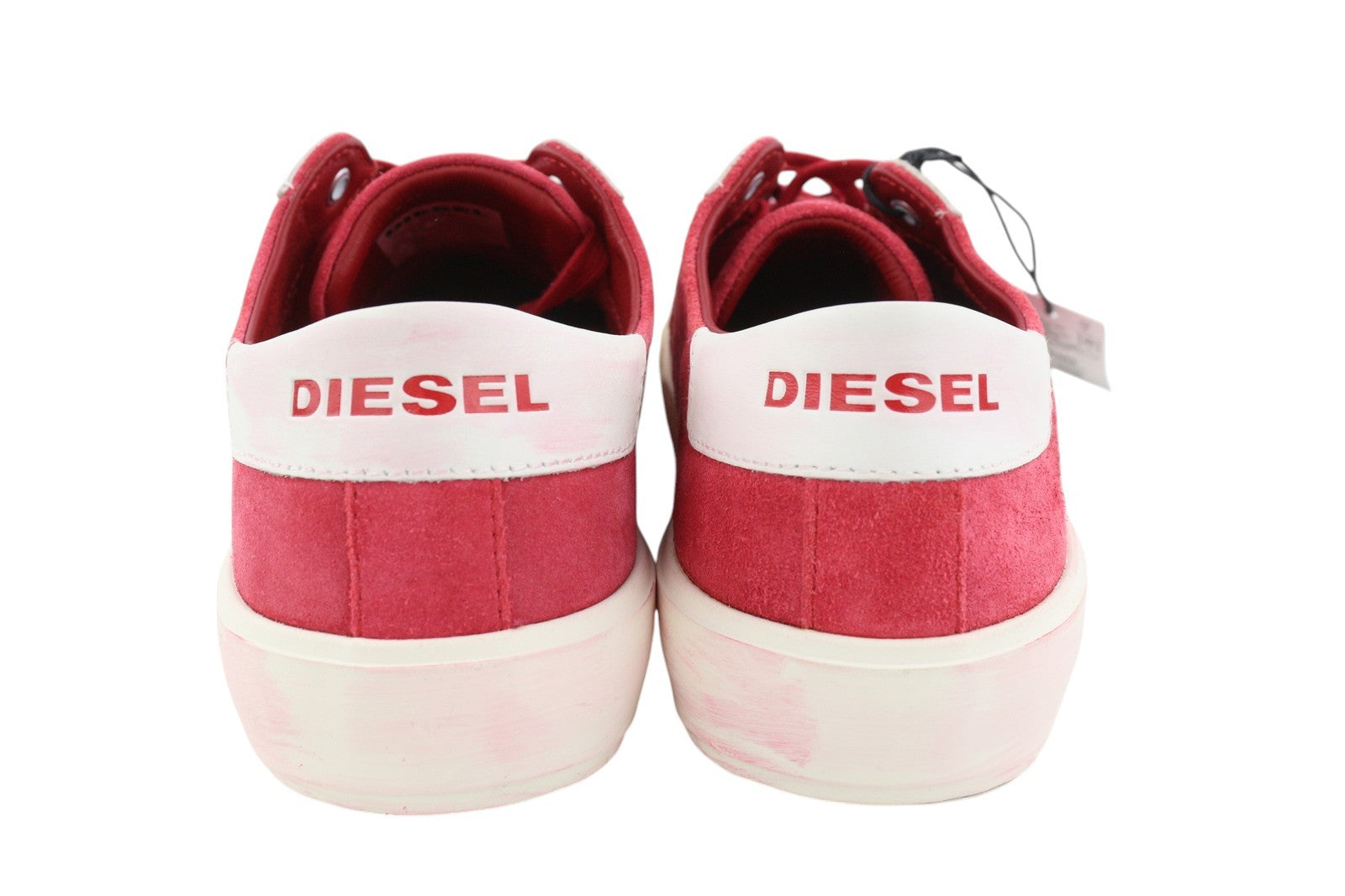 DIESEL S-Mydori LC Men Sneakers EU43 Red Suede Leather Almond Toe Low RRP€200