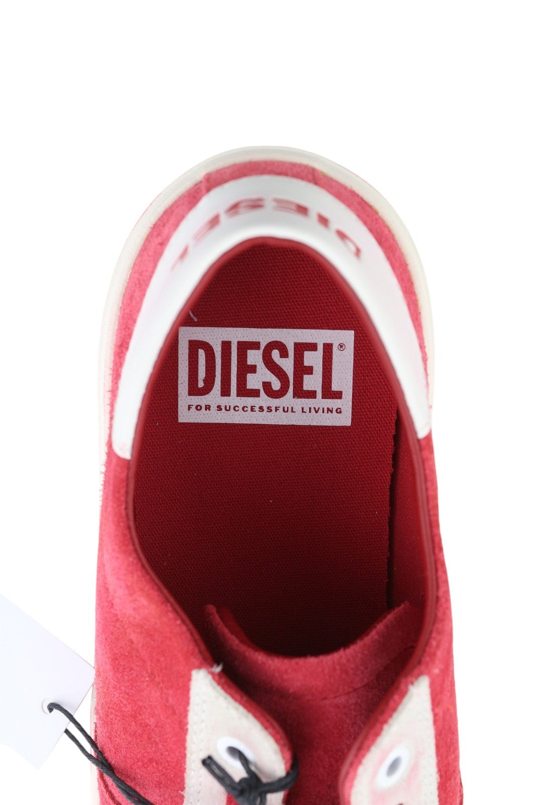 DIESEL S-Mydori LC Men Sneakers EU43 Red Suede Leather Almond Toe Low RRP€200