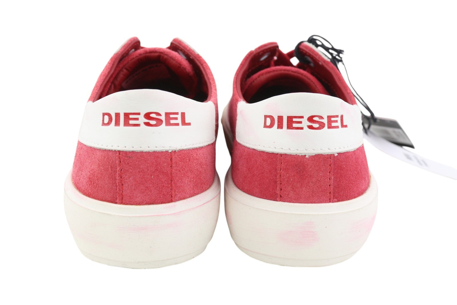 DIESEL S-Mydori LC Men Sneakers EU41 Red Suede Leather Almond Toe Low RRP€200