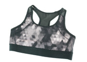 UNBRANDED Women's Sport Bra ~M Grey Stretch Printed Activewear Gym Sleeveless