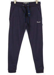 AQUASCUTUM PAAI02 Mens Trousers L Blue Drawstring Waist All Seasons Sweatpants