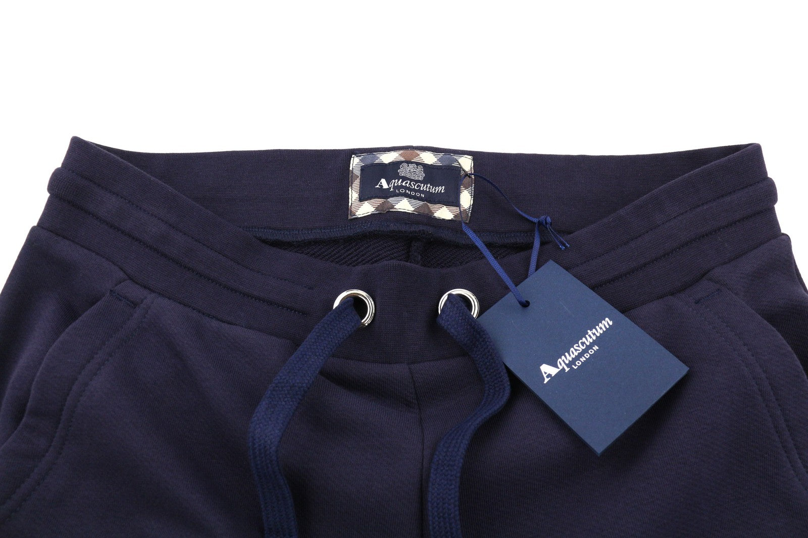 AQUASCUTUM PAAI02 Mens Trousers L Blue Drawstring Waist All Seasons Sweatpants