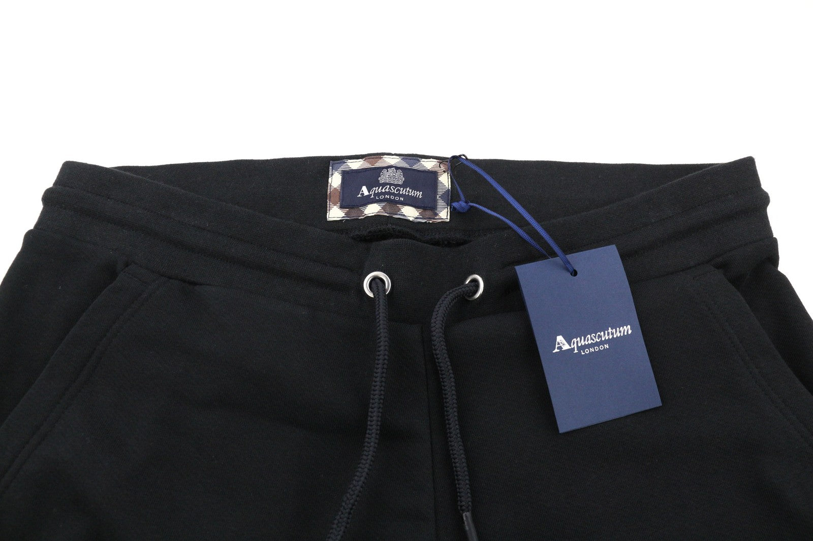 AQUASCUTUM PAAI03 Mens Trousers XL Black Drawstring Waist Sweatpants