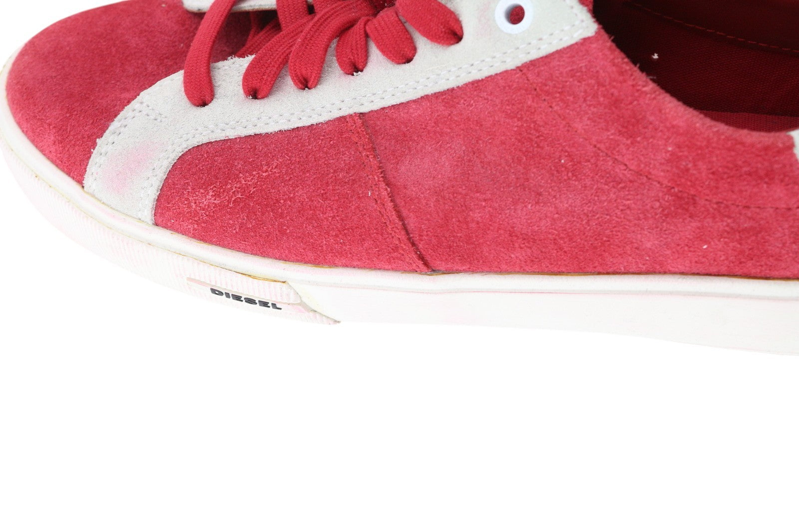 DIESEL S-Mydori LC Men Sneakers EU42 Red Suede Leather Almond Toe Low RRP€200