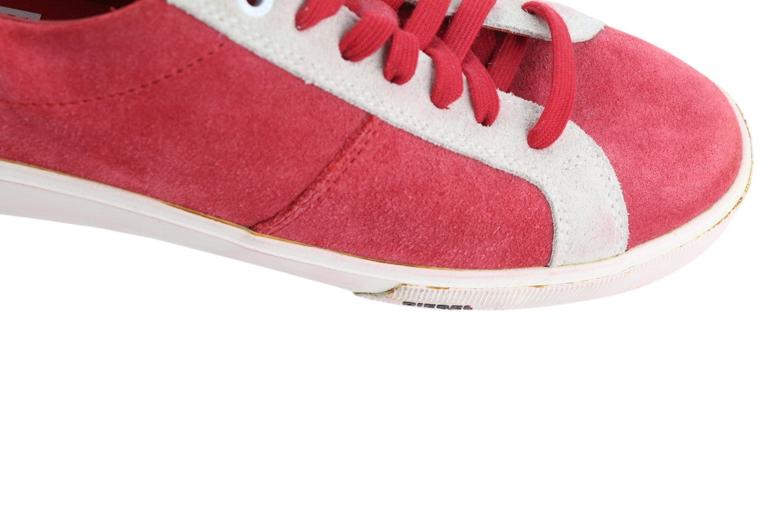 DIESEL S-Mydori LC Men Sneakers EU42 Red Suede Leather Almond Toe Low RRP€200