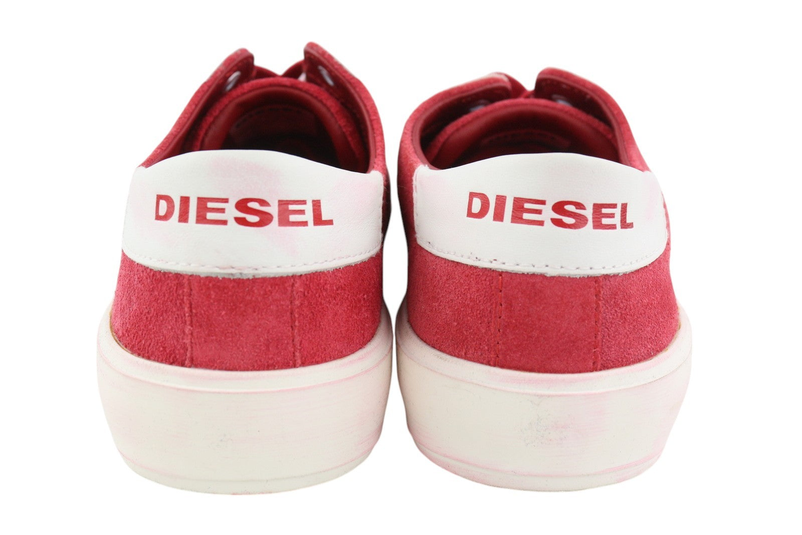DIESEL S-Mydori LC Men Sneakers EU42 Red Suede Leather Almond Toe Low RRP€200