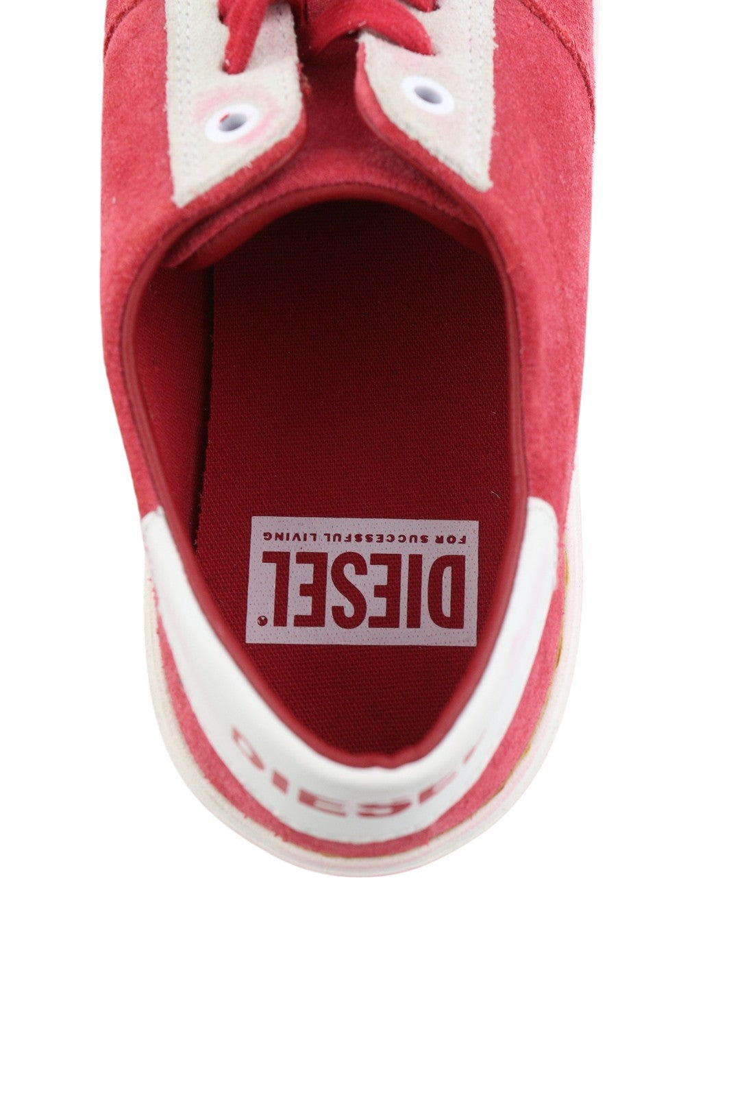 DIESEL S-Mydori LC Men Sneakers EU42 Red Suede Leather Almond Toe Low RRP€200