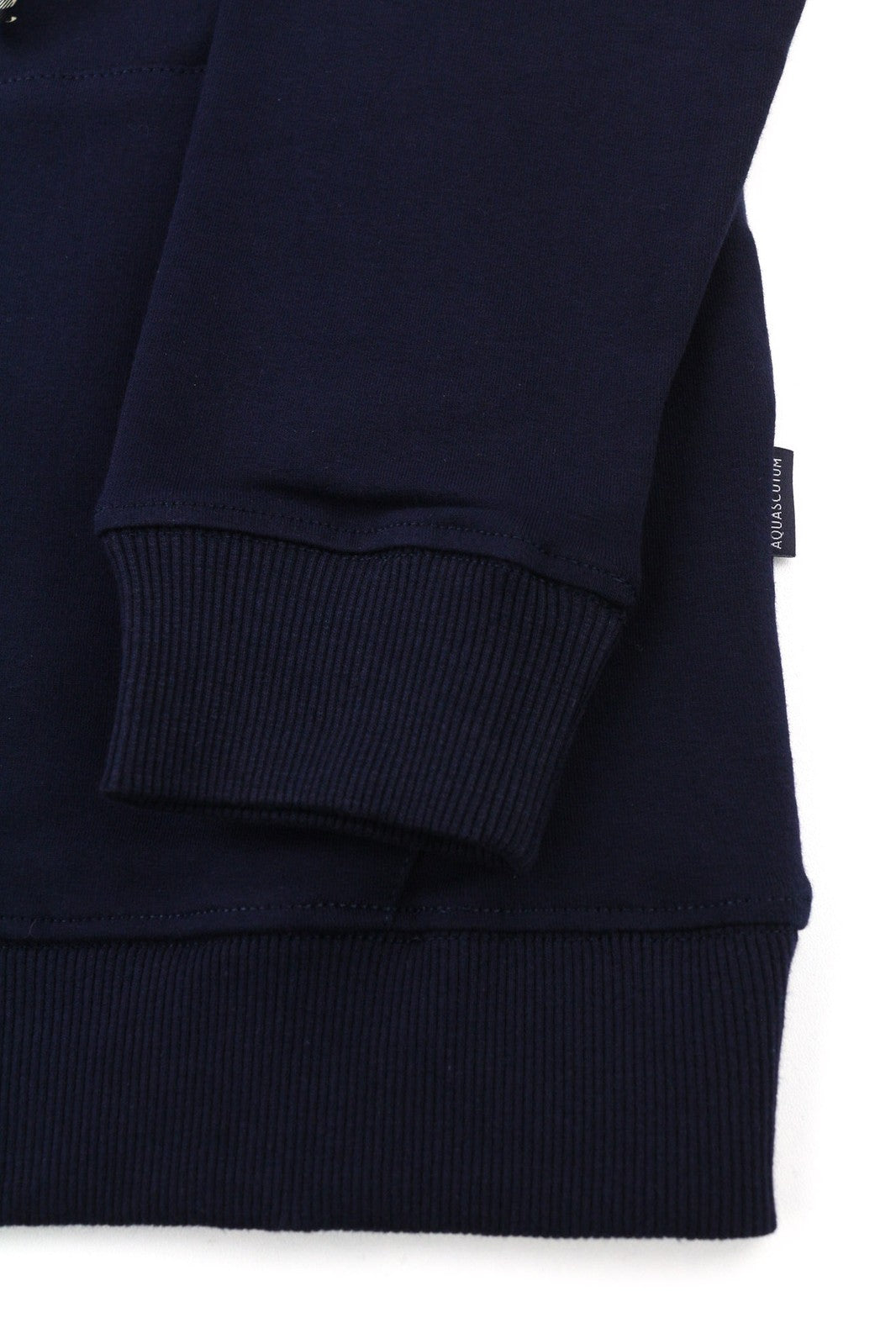 AQUASCUTUM FCIA21 Men Hoodie M Blue Kangaroo Pocket Hooded Pullover Straps Logo