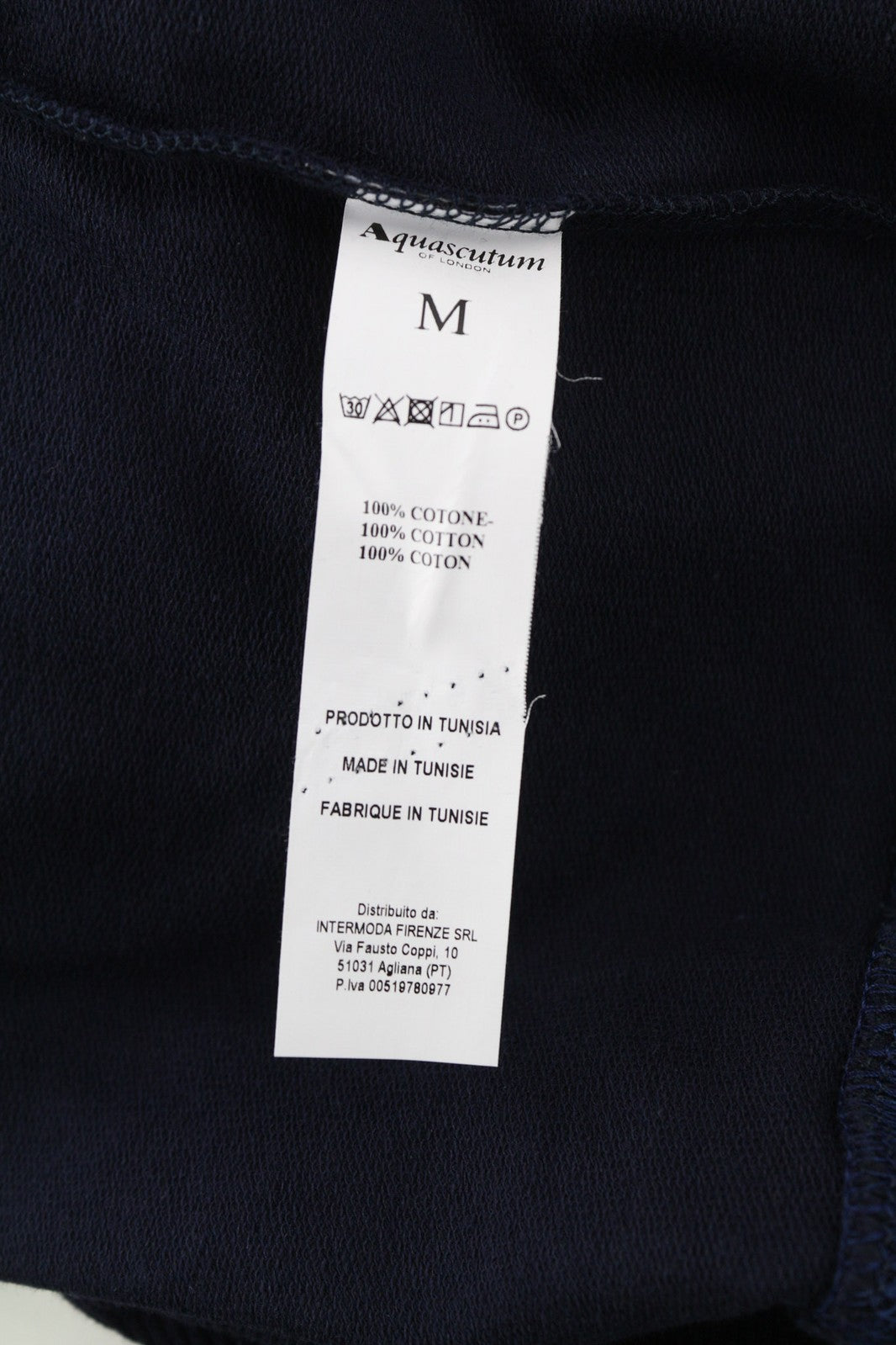 AQUASCUTUM FCIA21 Men Hoodie M Blue Kangaroo Pocket Hooded Pullover Straps Logo