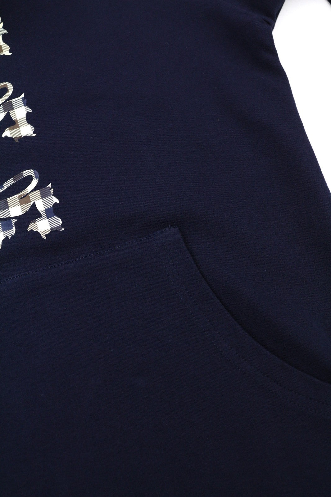 AQUASCUTUM FCIA21 Men Hoodie M Blue Kangaroo Pocket Hooded Pullover Straps Logo