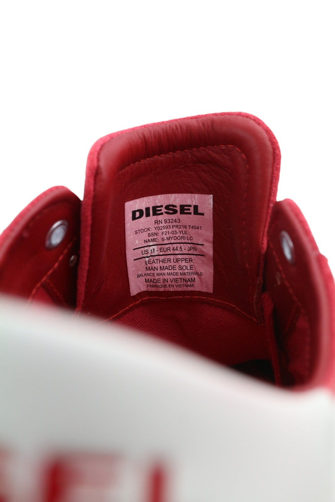 DIESEL S-Mydori LC Men Sneakers EU44.5 Red Suede Leather RRP€200 Low Top Lace