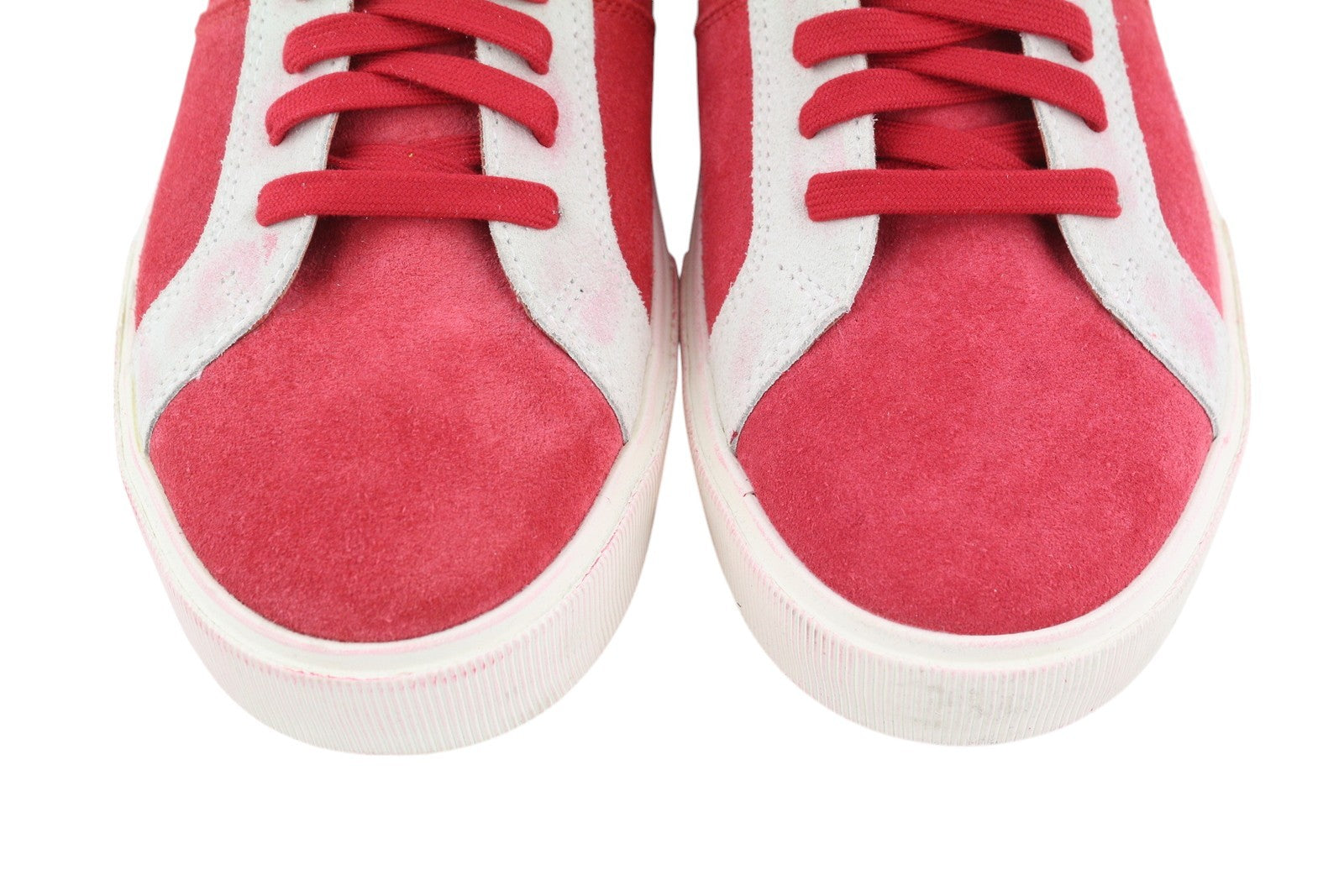 DIESEL S-Mydori LC Men Sneakers EU44.5 Red Suede Leather RRP€200 Low Top Lace