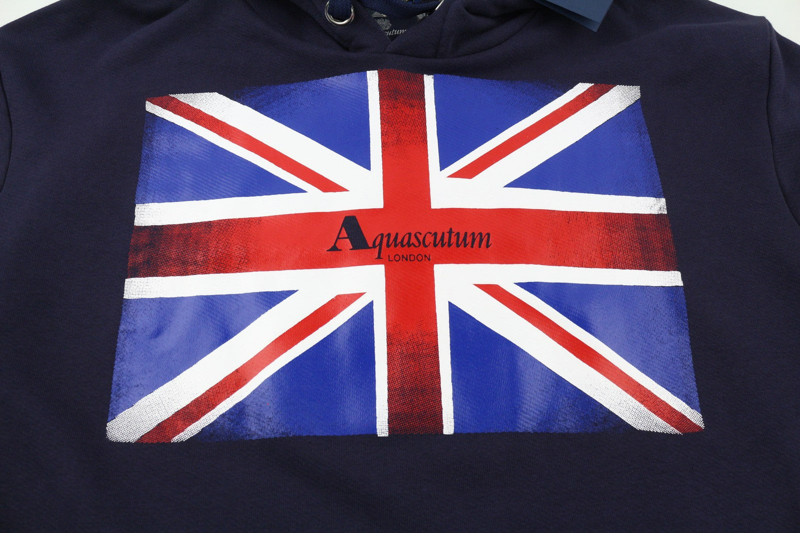 AQUASCUTUM FAI003 Men Hoodie XL Black Kangaroo Pocket Hooded Pullover Straps