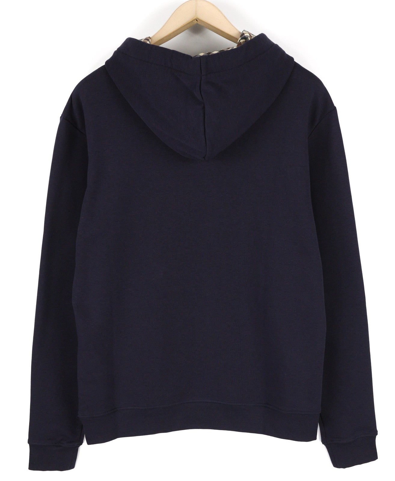 AQUASCUTUM FAI003 Men Hoodie M Blue Kangaroo Pocket Hooded Pullover Straps Logo
