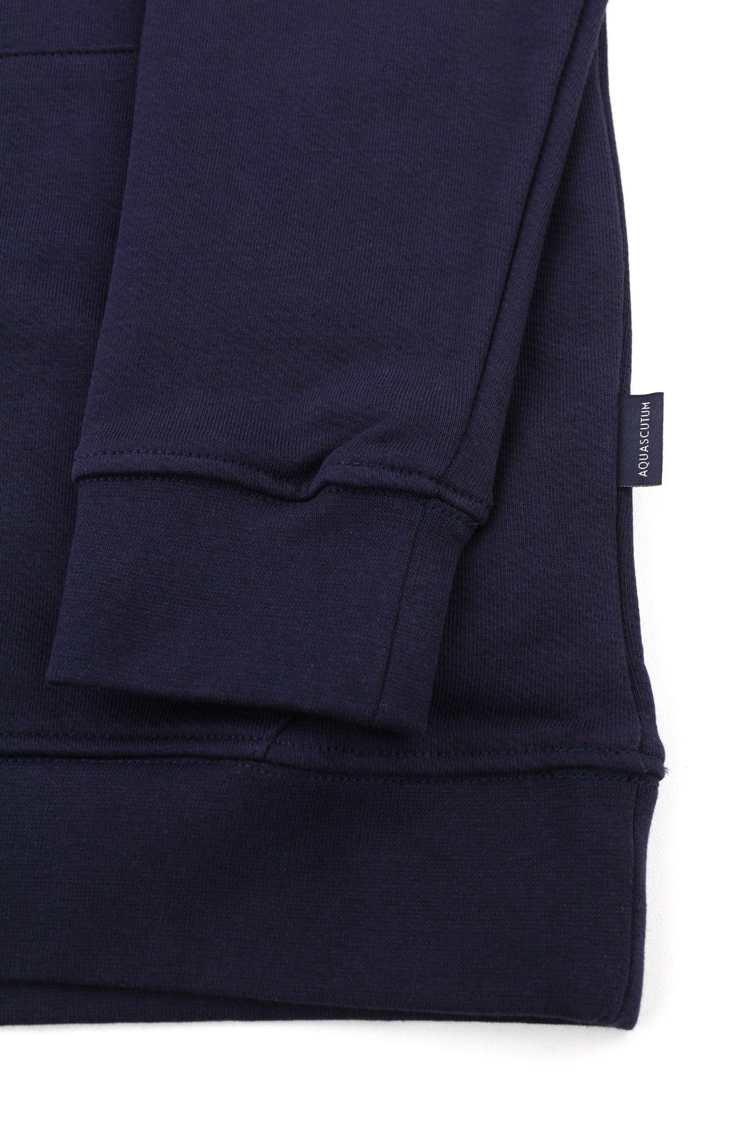 AQUASCUTUM FAI003 Men Hoodie M Blue Kangaroo Pocket Hooded Pullover Straps Logo