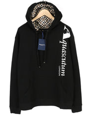 AQUASCUTUM FCIA18 Men Hoodie XL Black Kangaroo Pocket Hooded Pullover Straps