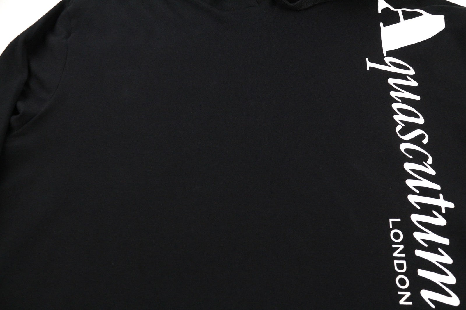 AQUASCUTUM FCIA18 Men Hoodie XL Black Kangaroo Pocket Hooded Pullover Straps