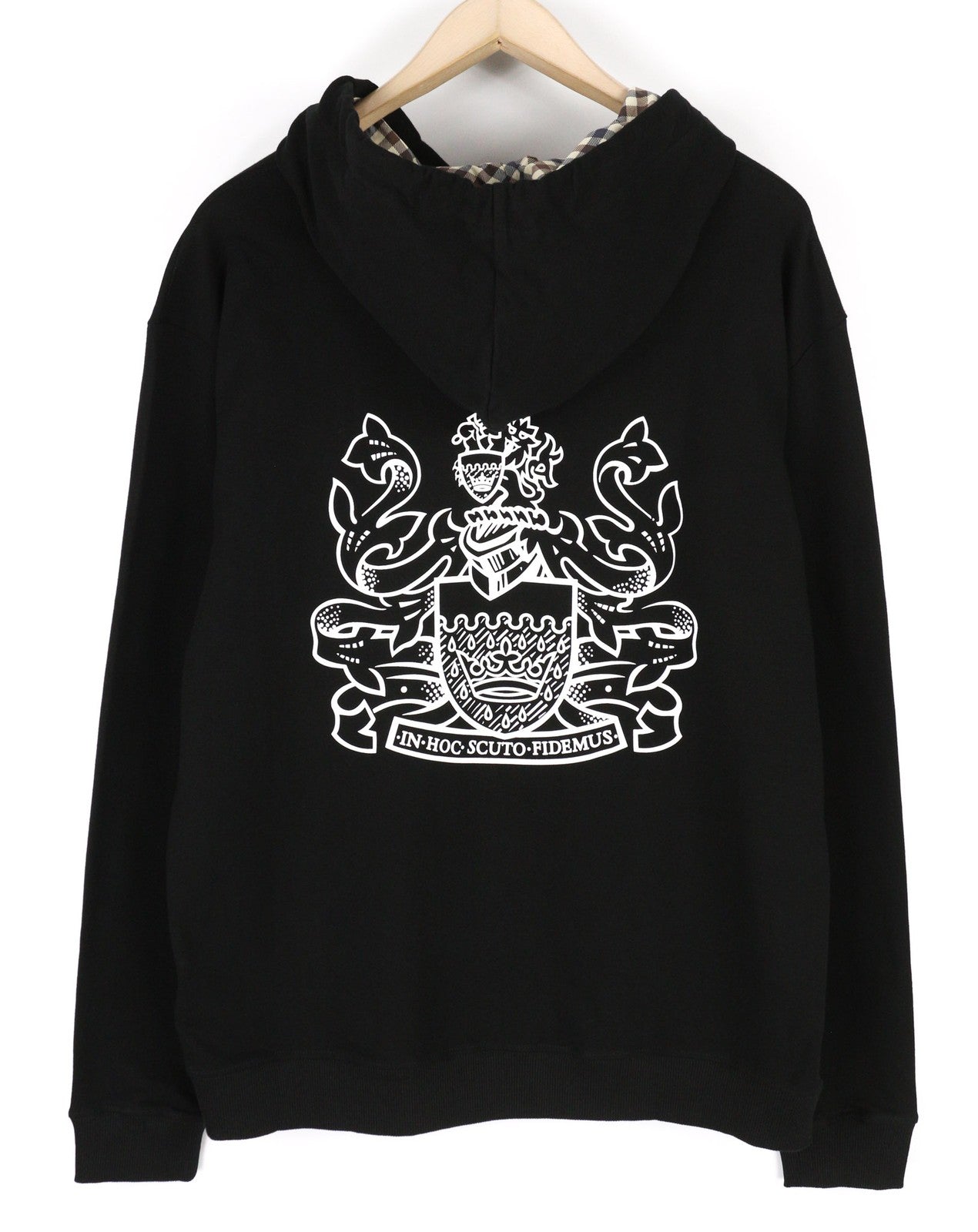 AQUASCUTUM FCIA18 Men Hoodie XL Black Kangaroo Pocket Hooded Pullover Straps