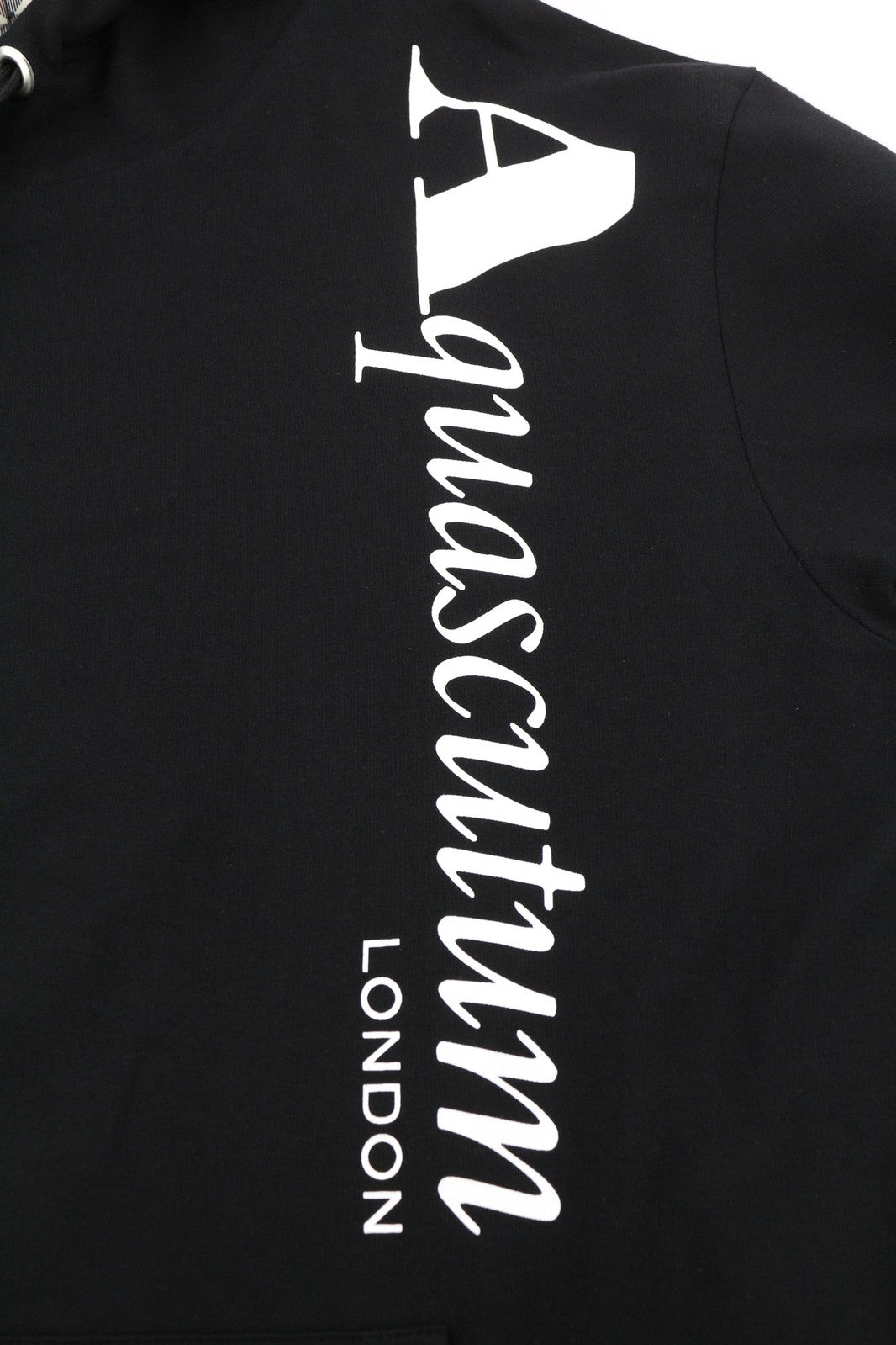 AQUASCUTUM FCIA18 Men Hoodie XL Black Kangaroo Pocket Hooded Pullover Straps