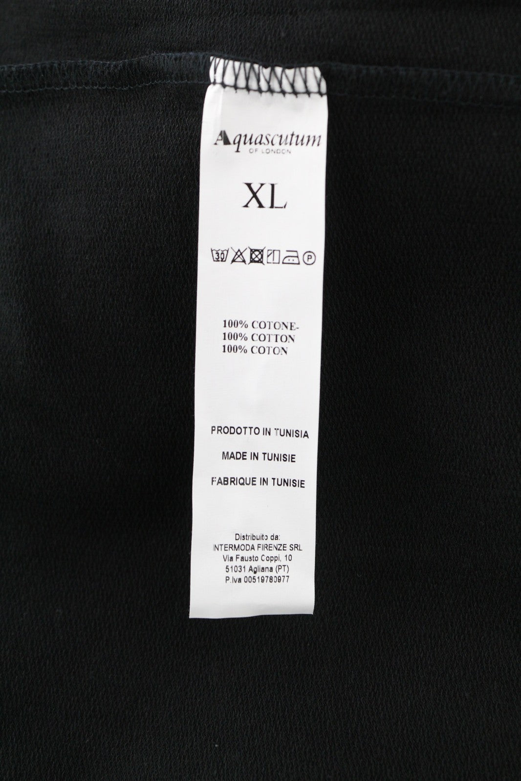 AQUASCUTUM FCIA18 Men Hoodie XL Black Kangaroo Pocket Hooded Pullover Straps