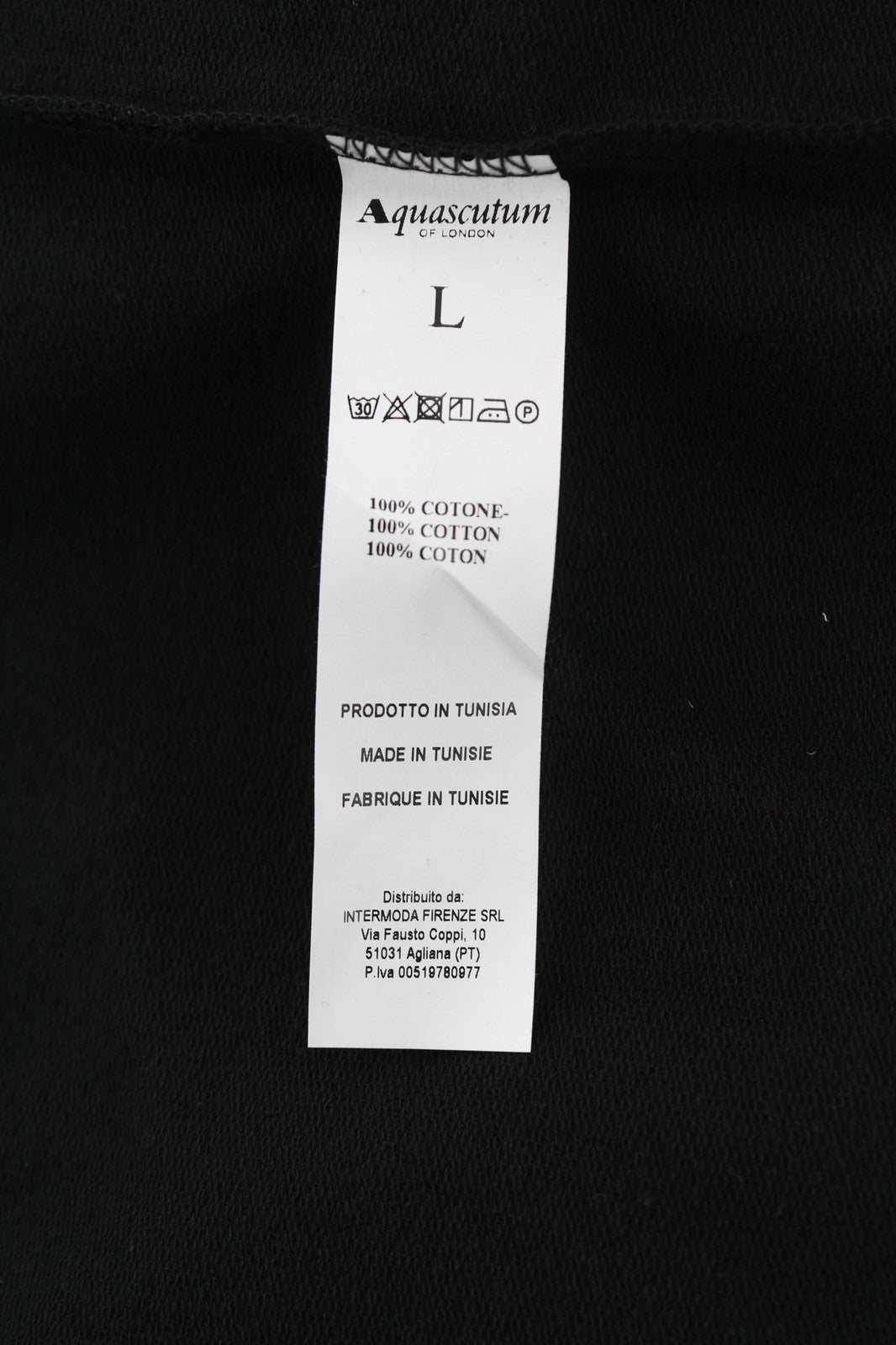 AQUASCUTUM FCIA18 Men Hoodie L Black Kangaroo Pocket Hooded Pullover Straps Logo