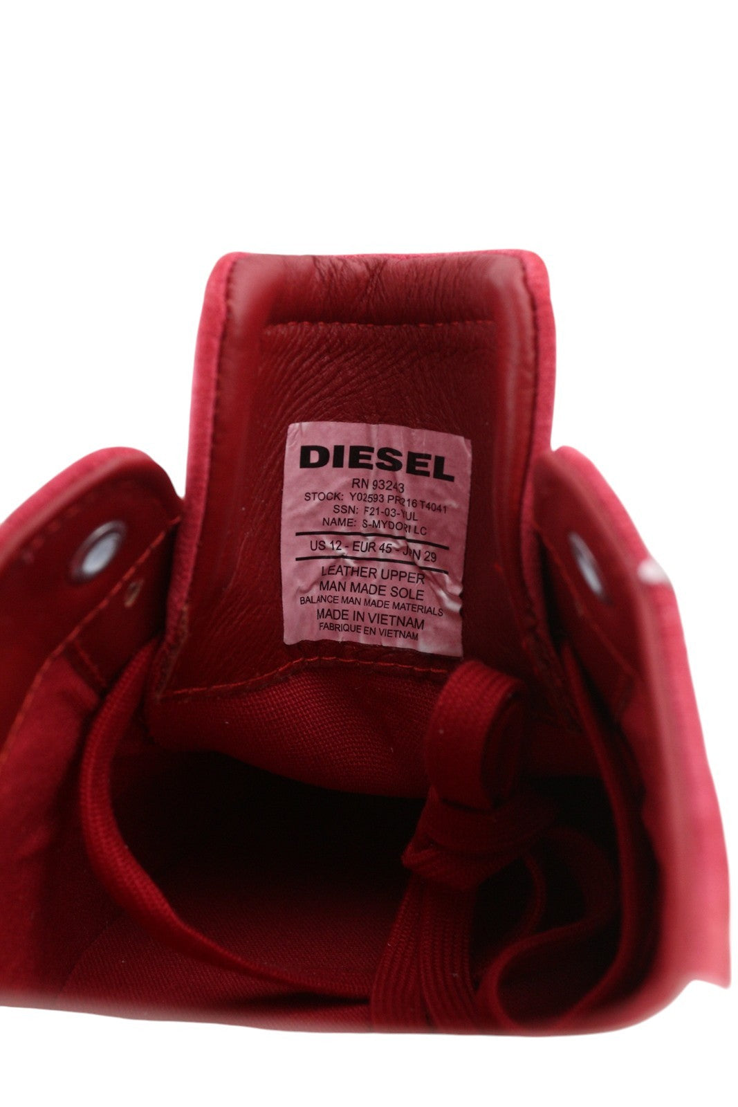DIESEL S-Mydori LC Men Sneakers EU45 Red Suede Leather Almond Toe Low RRP€200