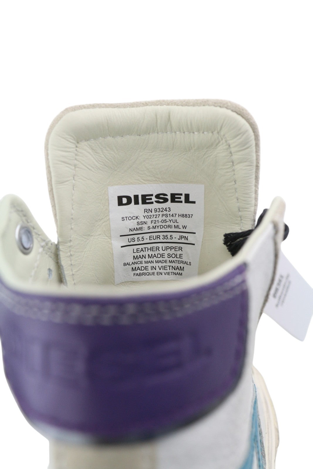 DIESEL S-Mydori ML W Women Sneakers EU35.5 White Leather Mid Top Laced RRP220