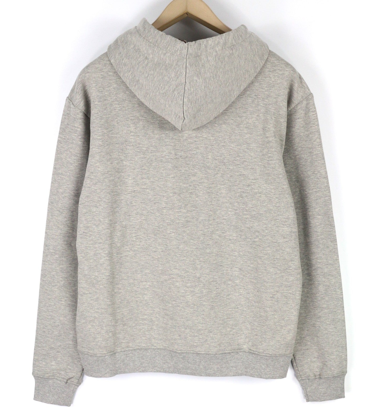 AQUASCUTUM FCIA21 Men Hoodie M Melange Grey Kangaroo Pocket Hooded Pullover Logo