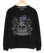 AQUASCUTUM FGIA28 Mens Sweatshirt L Black Crew Pullover Long Sleeve All Seasons