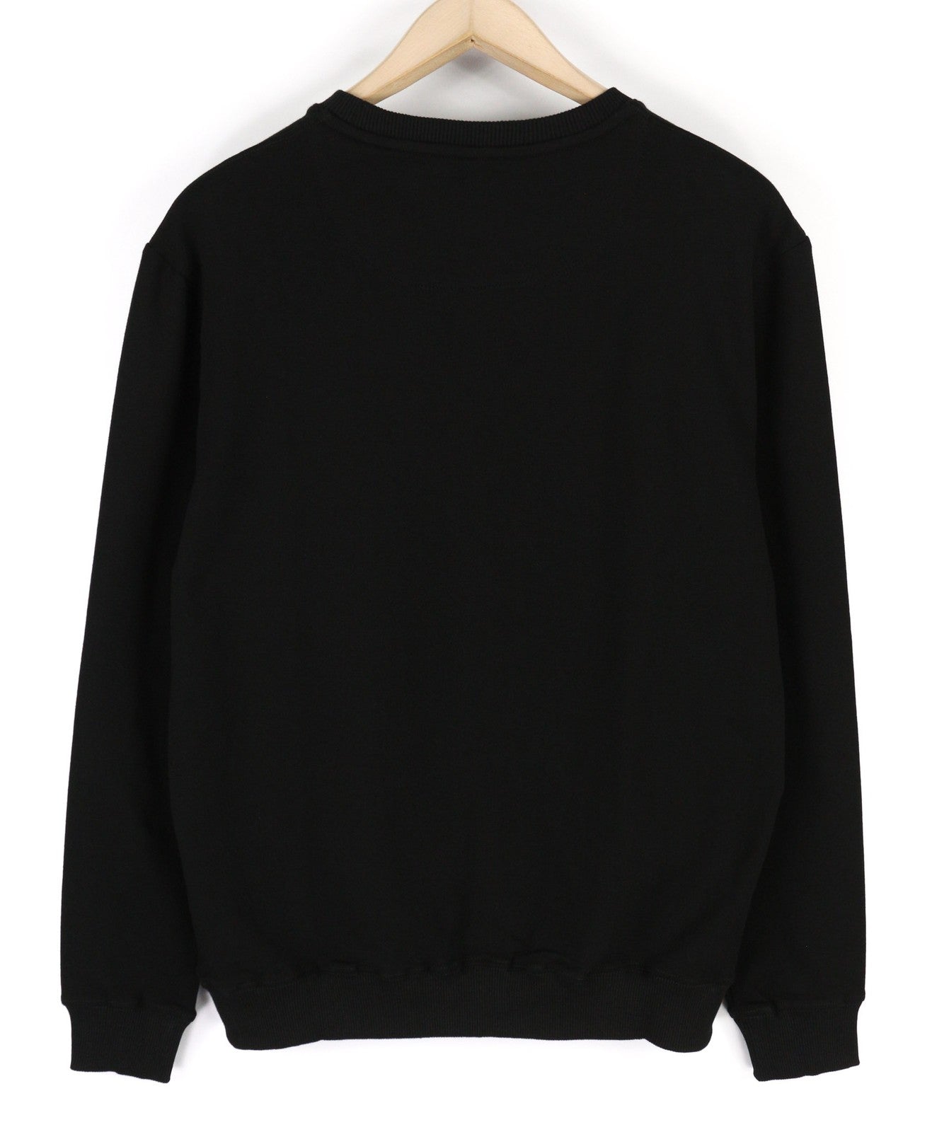 AQUASCUTUM FGIA28 Mens Sweatshirt L Black Crew Pullover Long Sleeve All Seasons