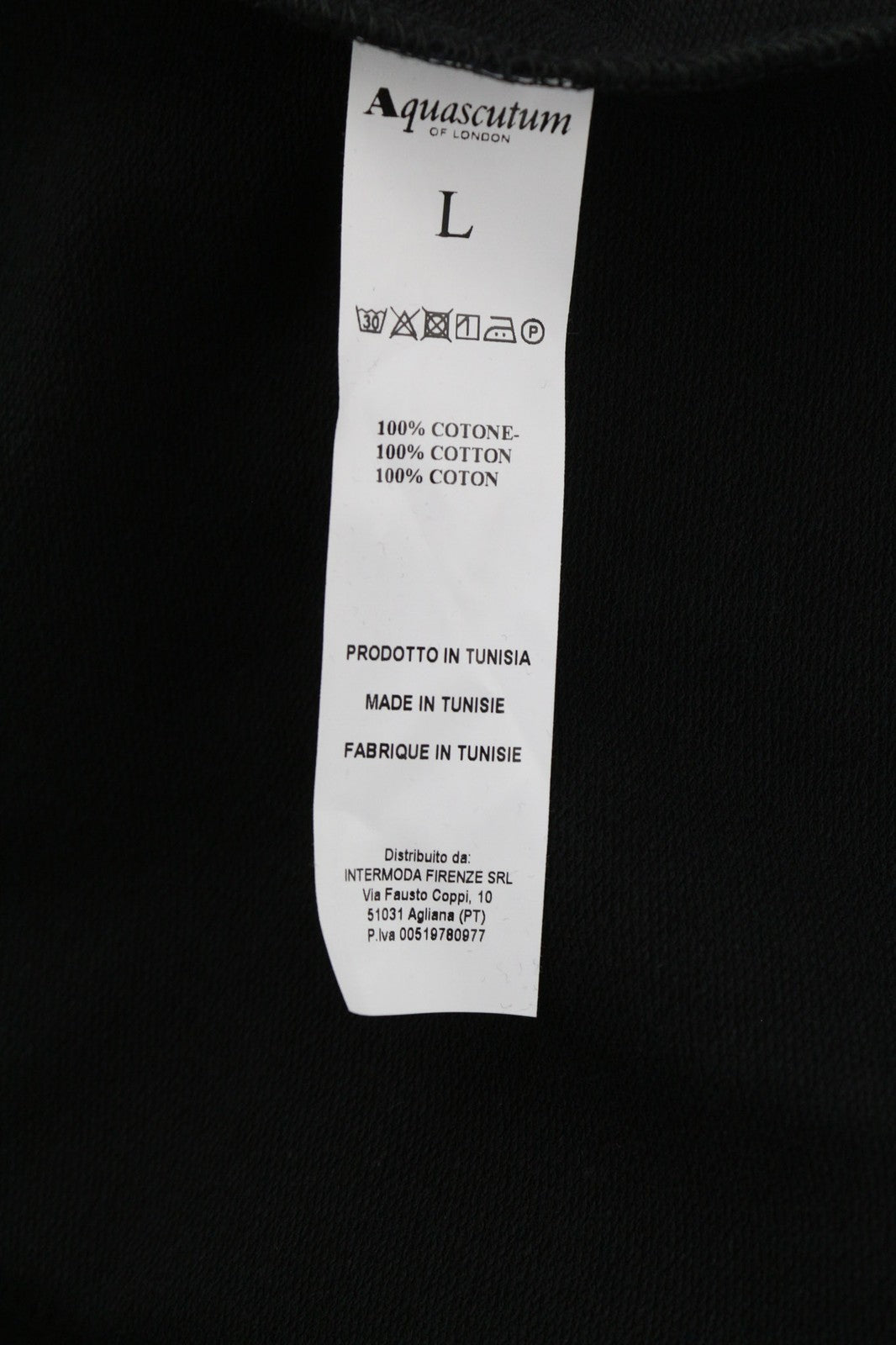 AQUASCUTUM FGIA28 Mens Sweatshirt L Black Crew Pullover Long Sleeve All Seasons