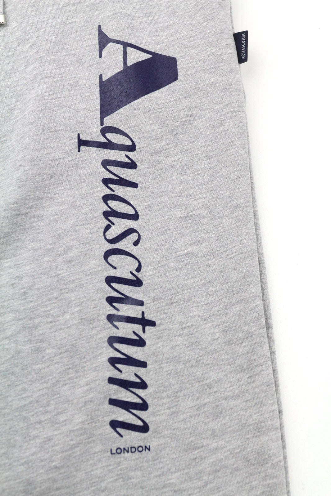 AQUASCUTUM FPIA38 Men Trousers M Melange Grey Drawstring Waist Logo Sweatpants