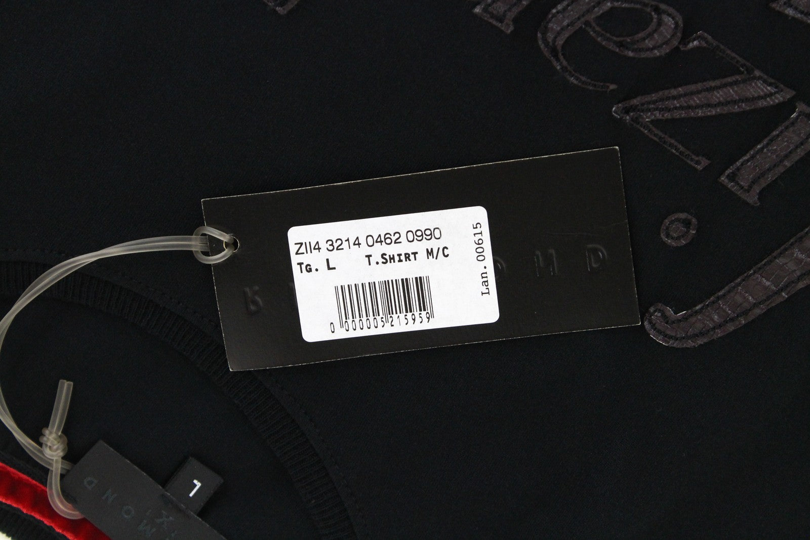 RICHMOND Men's T-Shirt L Black Pure Cotton Lizard King Short Sleeved Summer