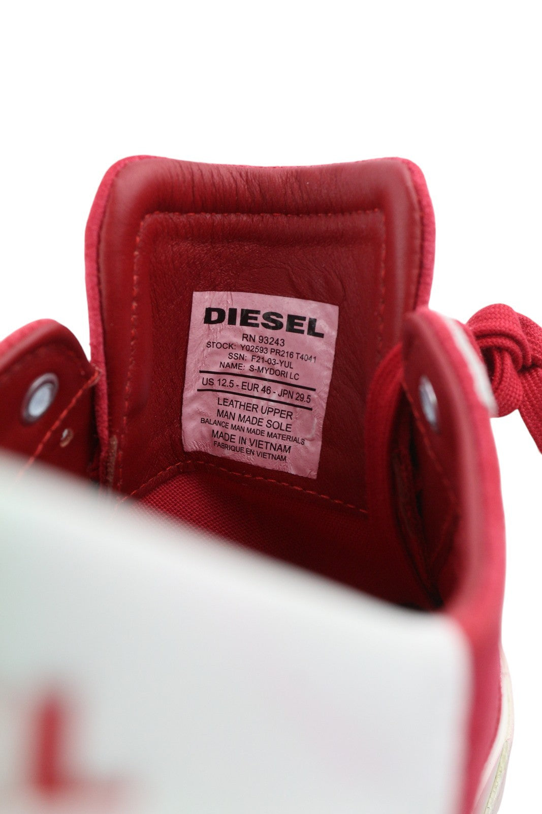 DIESEL S-Mydori LC Men Sneakers EU46 Red Suede Leather Almond Toe Low RRP€200