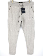 AQUASCUTUM PAAI02 Men Trousers XL Melange Grey Drawstring Waist Logo Sweatpants