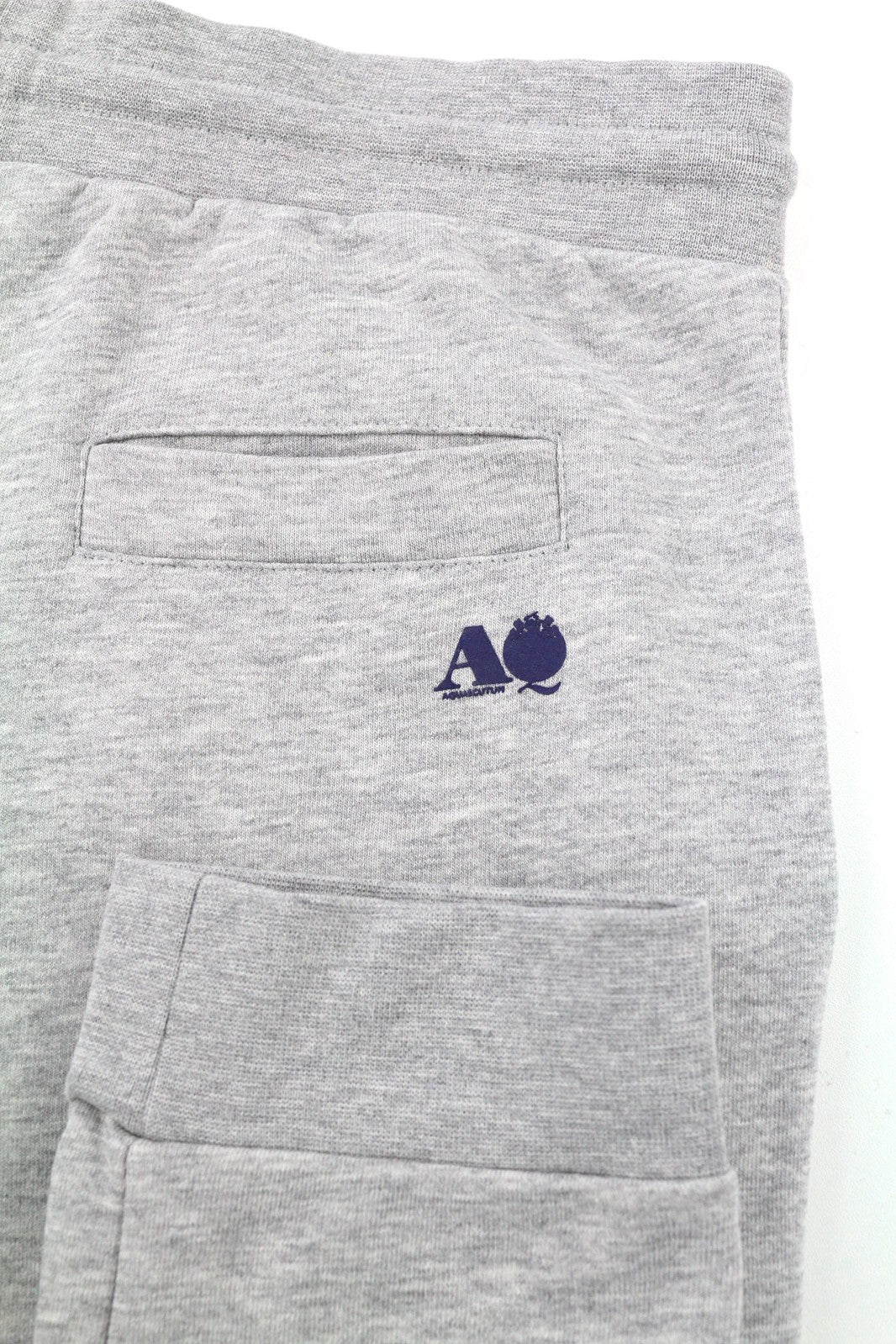 AQUASCUTUM PAAI02 Men Trousers XL Melange Grey Drawstring Waist Logo Sweatpants