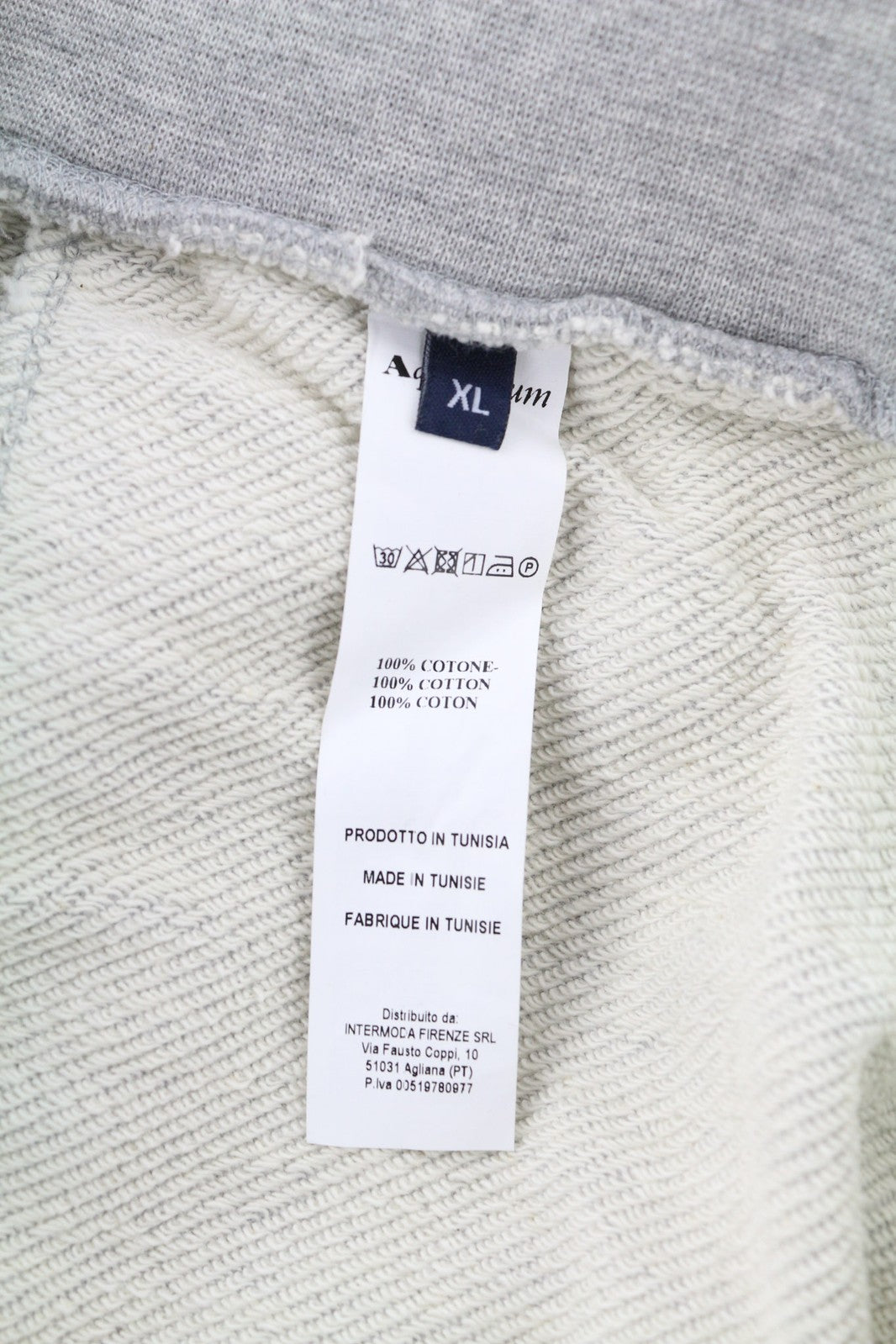AQUASCUTUM PAAI02 Men Trousers XL Melange Grey Drawstring Waist Logo Sweatpants